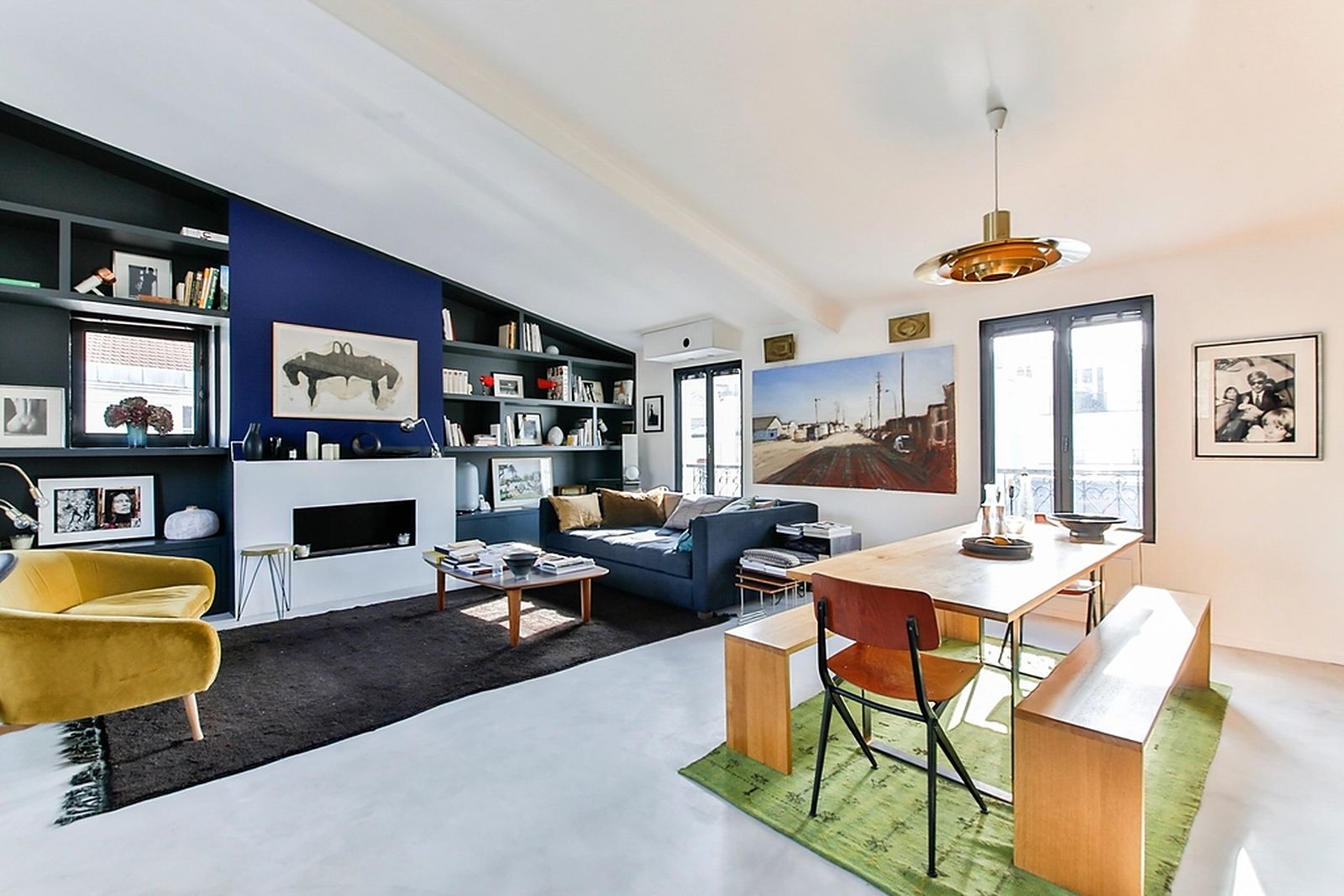 Open-plan living and workspace laid out for a client review